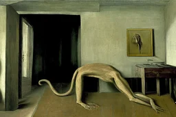 a chimera in a liminal room depicted by balthus