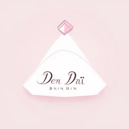 Create a logo with the name Deniz Boutique, inspired by diamond dresses, with the symbol of the dress, baby pink