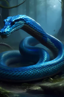 fantasy giant blue snake