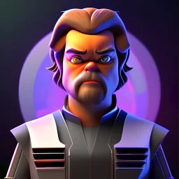 Portrait of Jack Black as a space pirate in the 3D animated style of the Star Wars the clone wars