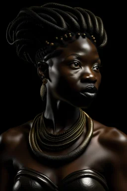 artemis as a black woman, 90mm studio photo, hyperrealistic