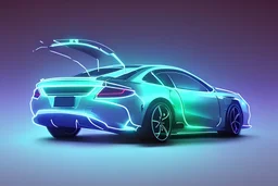 realistic christmas neon future car