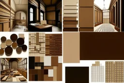 mood board for architectural graduation project and its a museum and the colors are brown