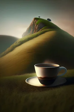 a cup on the hill