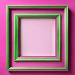 Square picture frame in magenta with green on light background