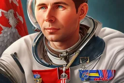 Yuri Gagarin, photorealistic illustration, 4k