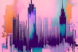 watercolour cityscape