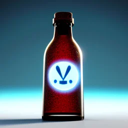 A digital message in a glass bottle. The message is the creation of artificial intelligence.