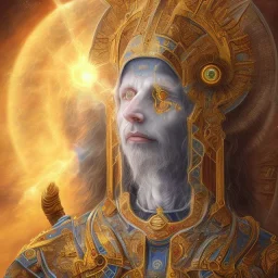 Ancient elemental power flowing spiritual blissful inspiring Great hallow Gods El water, El earth, El Air, halo around head