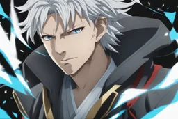 Gojo satoru in 8k anime drawing style, cinematic mood, close picture, white hair, crystal blue eyes, jujutsu kaisen them, highly detailed, high details, detailed portrait, masterpiece, ultra detailed, ultra quality