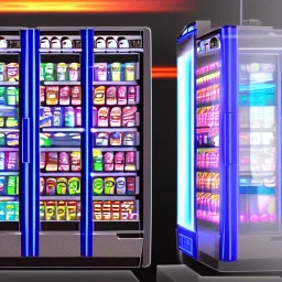 Female vending machine cyberpunk anime character very detailed and funny,8k,HD, cinematic, sexy, beautiful, glowing, unreal engine