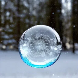 snowflakesin water bubble