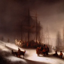 Rembrandt Snowstorm glowing lights