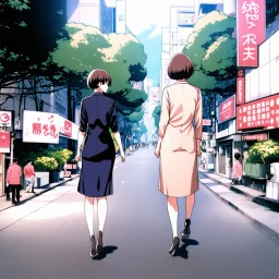 fujiko mine walking on street with lupin third