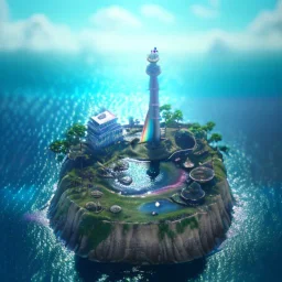 The Isometric Glass Tall Box Mini Model Little Real Island Mixed Water Fall rainbow Under Ocean Sunshine Summer Background Blue Sea, The Last Of Us / Avatar, Octane Render / ZBrush, Cinematic, IMAX Film, Nikon D750, 16K, Autostereoscopy, Anthropomorphic, Golden Ratio, Geometry, Symmetric, Depth Of Field, Highly Detailed, Ultra Realistic, Beautiful Lighting, Halfrear Lighting, Soft Light, Candoluminescence, Cast Shadow, Reflective, Glow, Translucent, Normal Map, Carbonated --testp