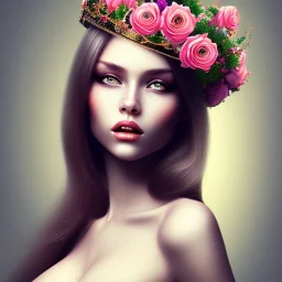 sexy women with flowers crown