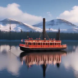 Sternwheeler steamboat winter alaska, nenana