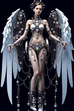 Beautiful robotic angel full body jewelry diamonds