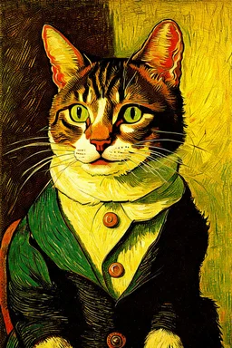 Retrato de um gato por Van Gogh