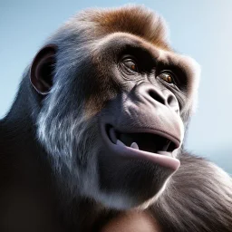 Gorilla unreal 5, octane render,cinema4d, dynamic lighting, dramatic lighting, 4k, redshift render, highly detailed, hyper realistic, in space