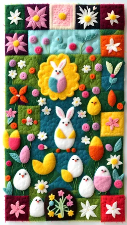 felt art patchwork depict easter celebration tradition