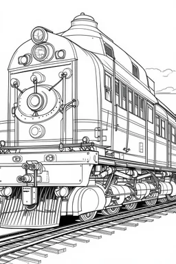 Outline art for coloring page OF 1944 TOY TRAIN, coloring page, white background, Sketch style, only use outline, clean line art, white background, no shadows, no shading, no color, clear