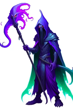 Mindflayer dnd holding an evil spear