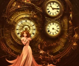 Trapped in time ” beautiful Woman trapped in a grand clock, Scenic background and foreground, Hyperdetailed, Royo, Ferri, Minguez, glowing edges, Mucha, Cina. Cinematic, WLOP, 8K, concept, sharp focus, rutkowski, detailed, Artgerm, Unity 3D, Gerald Brom, Pino Daeni, volumetric lighting