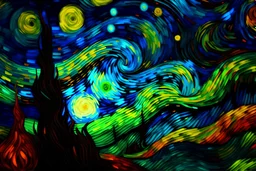 Muerte de una estrella, utilizar variedad de colores vívidos, al estilo de Van Gogh
