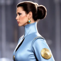 Start Trek Enterprise's Number One, in the mirror universe, she wears PRicness Leia's iconic outfit