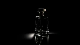 Black Perfume bottle sparkling under a spotlight, reflective background, product photography, elegant and sophisticated, ultra realistic --C 10, Shot on a Hasselblad medium format camera with a 100mm lens. Unmistakable to a photograph. Cinematic lighting. Very accurate representations and details for the photos 4k, 8k, 16k, full ultra hd, high resolution and cinematic photography --ar 3:2 --v 5 --upbeta --v 5 --Screen Space Reflections --Diffraction Grading --Chromatic Aberration --GB Displacem