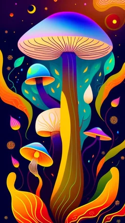 camoes art style inspired by Jonny Hatt Kean, abstract alien mushroom world drawing, surreal Abstract Background, Ethereal Mood. naif Alejandro Torres style. Hyperrealistic detailed, flat, vector illustration, Storybook Illustration, made of wire, pencil sketch, DAIM