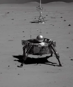 Strange robot on the lunar surface