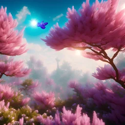 butterfly, glitter pink in a galactic ambiance, delicate colors in the foreground, full of details, smooth, light effect，vaporwave colorful, smooth, extremely sharp detail, finely tuned detail, ultra high definition, 8 k, unreal engine 5, ultra sharp focus