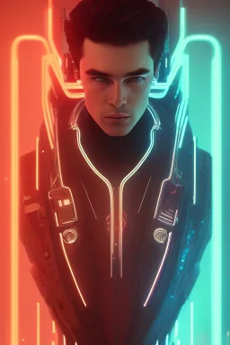 cyberpunk, head, men, portrai, tron