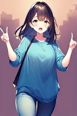 casual girl surprised