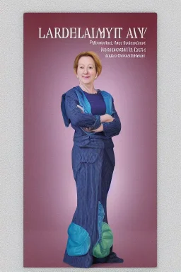 Portrait lady, full body shot, full-color medium shot style of textbook cover