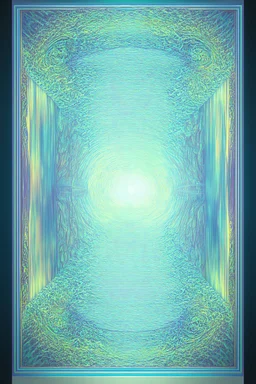 life force portals; surreal optical art; pale pastel palette