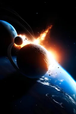 earth colliding with another planet