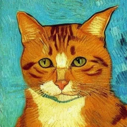 Portrait of a cat by Van Gogh