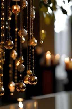 Candles hanging from earrings.