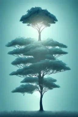 Vector tree set illustration a beautiful digital painting of a marble tree entertwined in tumutluous intricate blue sky at sunset, elegant, highly detailed, artstation, concept art, matte, sharp focus, art by tom bagshaw, kelogsloops and greg rutkowski