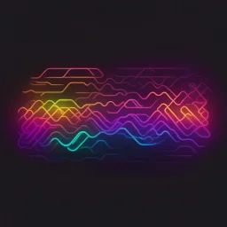 Hyper Realistic Neon-Gradient-of-cool-&-warm-colors on Black-Background