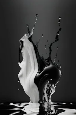 AI black body glass water art realisticv2 surrealism 4k resolution white blackground white