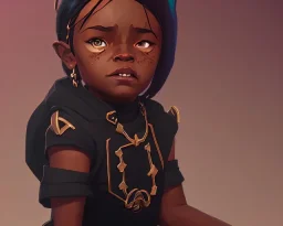 Portrait of a 9 year old cute black toddler witch by Nick Harris