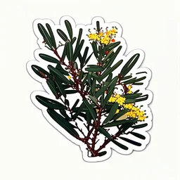 sticker of a scrub bush