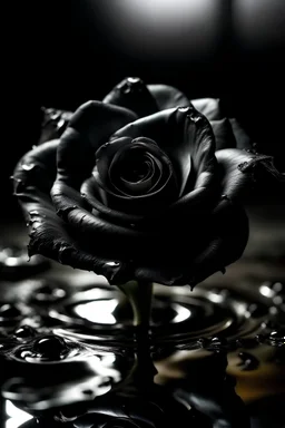 Czarna róża ze szkła w wodzie