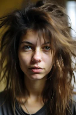 ragazza di 23 anni con capelli scompigliati