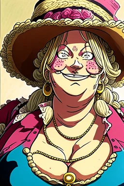A comic portrait of Big Mom, from One Piece anime