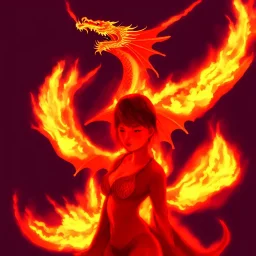 Dragon girl in a world of flames